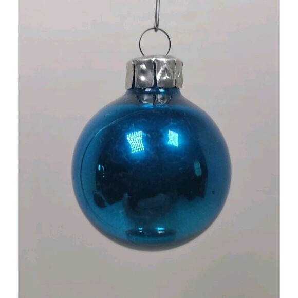 Vintage East Germany Glass Christmas Ornament Blue - Picture 2 of 4